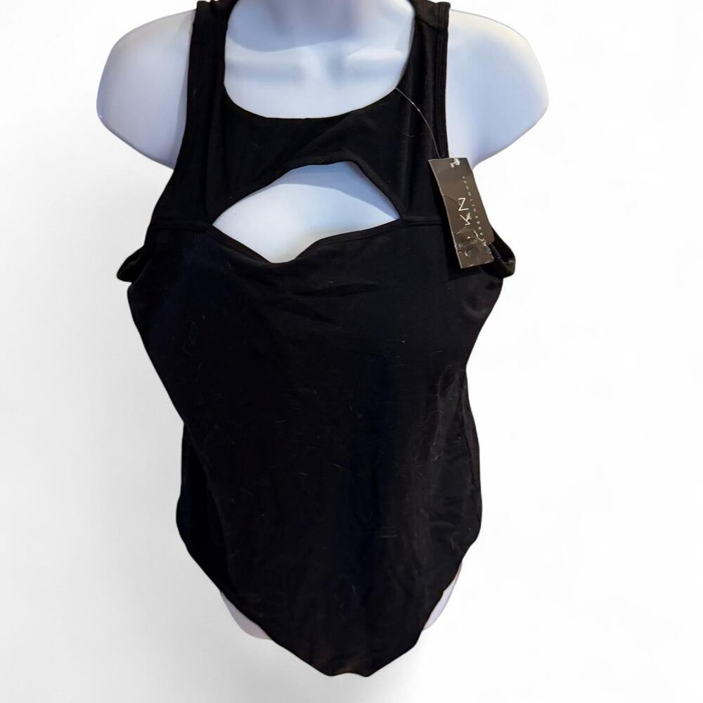Klassy Network Black Cut-Out Bodysuit with Built-In Bra - Size XXXL - NWT